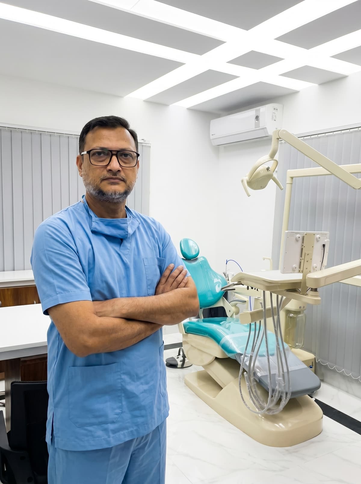 Dr. Faisal at his dental clinic in Niketan, Gulshan-1, Dhaka